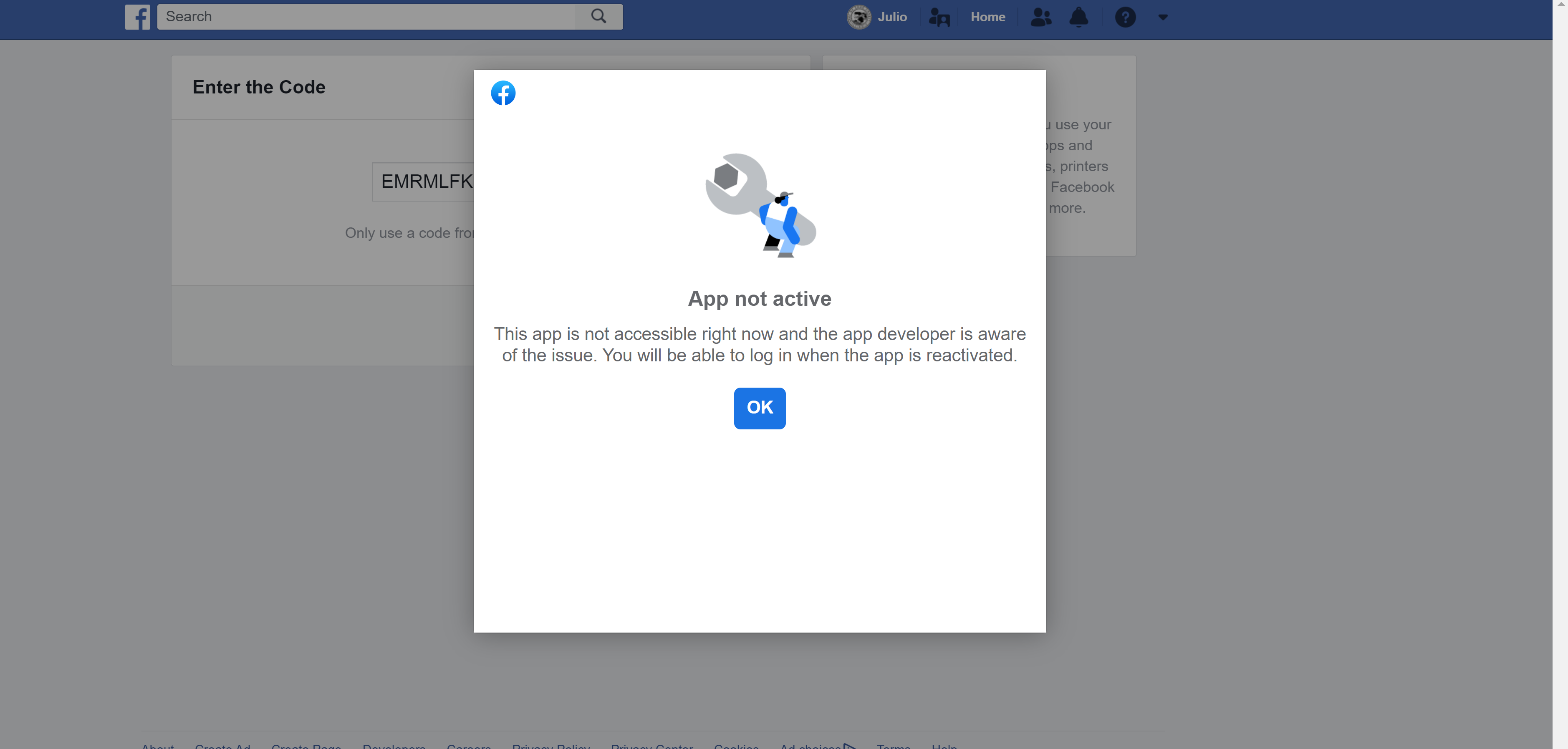 Facebook API Authorization Issue