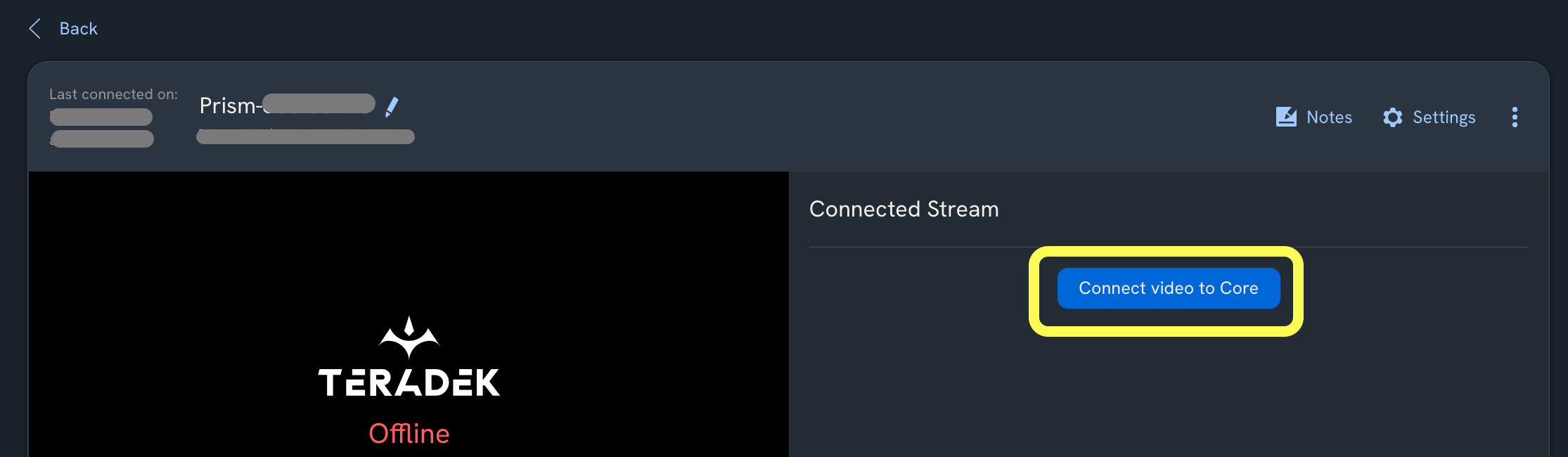 How to connect Prism to Core