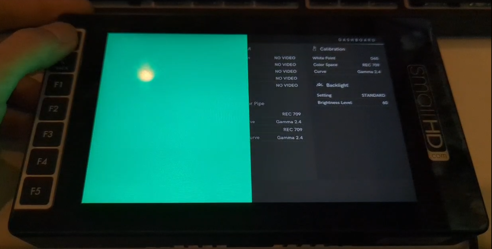 SmallHD - 703 UltraBright Left Half of Screen Stuck Cycling Colors